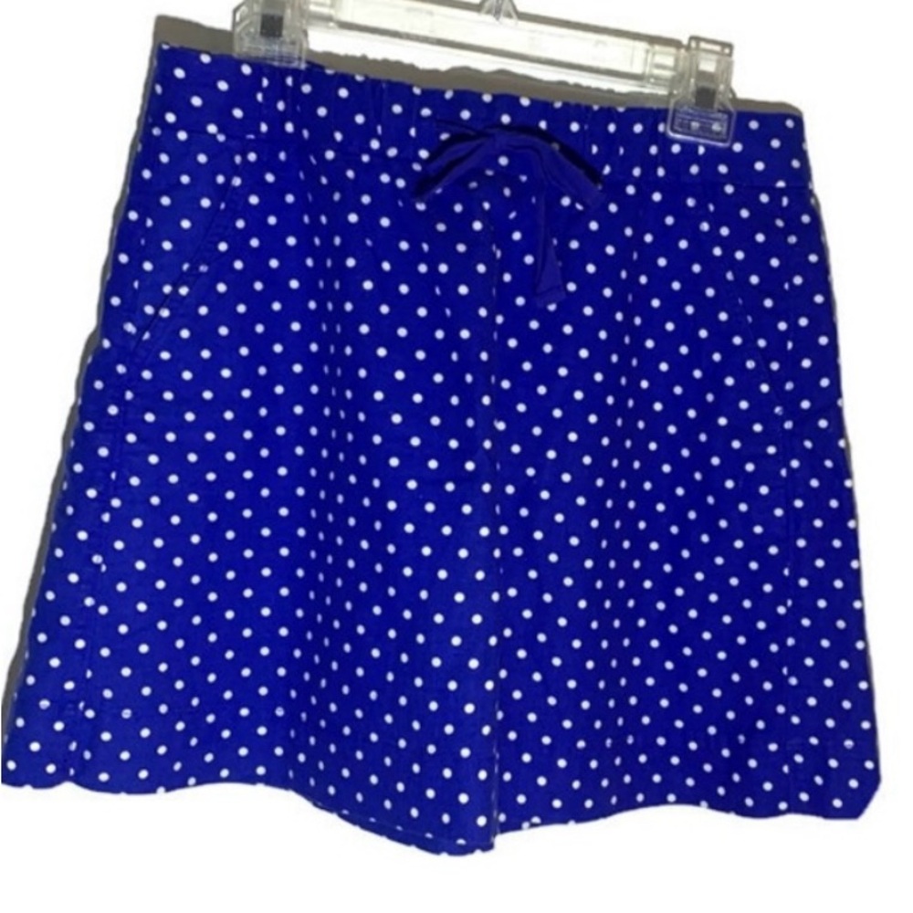 J. Crew linen blend blue & polka dot skirt size 6